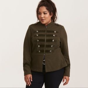 Plus Torrid Embellished Zip Front Military Jacket